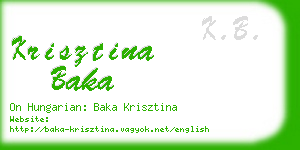 krisztina baka business card